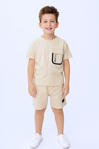HÇM Boy's Shorts Set - B19 with Back Print and Pocket Detail