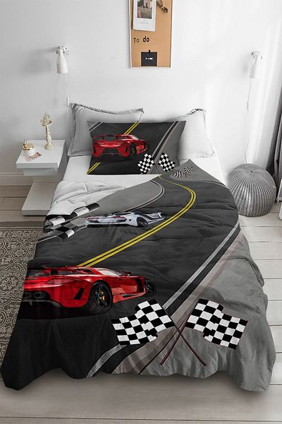 Bebişim Halı Red Car Pique & Bedspread