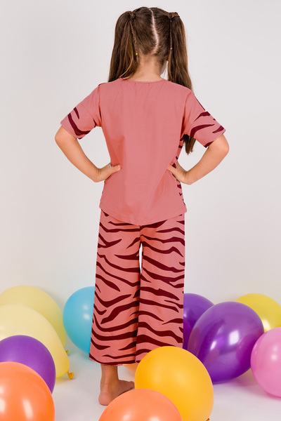 HÇM Zebra Printed Girl's Capri Suit - A83