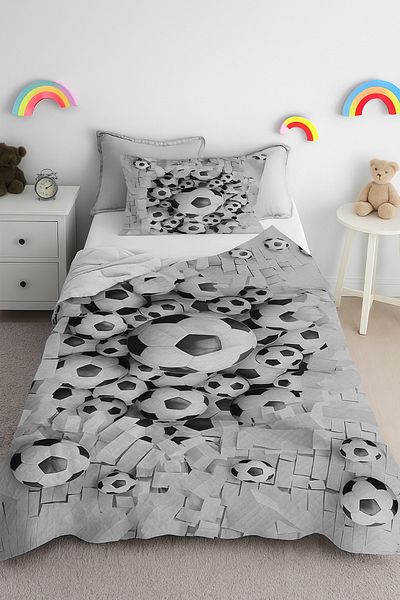 Bebişim Halı Football Ball Single Child Pique Pillow Case