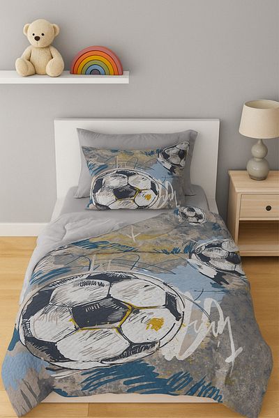 Bebişim Halı Football Ball Single Child Pique Pillow Case