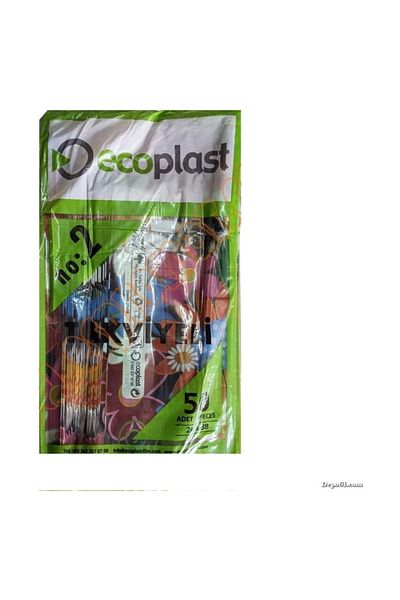 ECOPLAST 26X38 cm 50 Pieces Printed Patterned Reinforced Store Bag - 2 Colored Hand-Held Gift Package