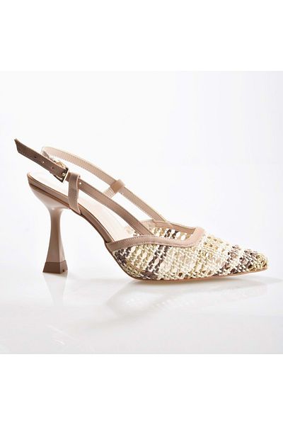 ERDAL KOÇYİĞİT AYAKKABI Ek Park Moda K614 Women's Open Back Heeled Shoes