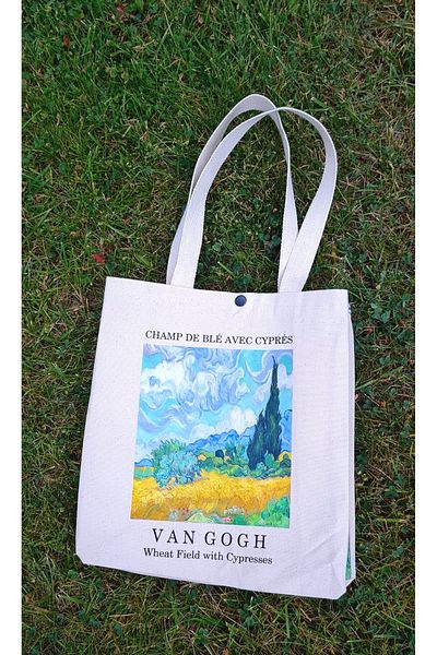 Luvili Van Gogh Canvas Tote Bag with Snap Fasteners Premium Series |   Avec Cypress