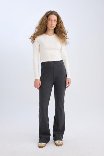 DeFacto Wide Leg Wide Leg Stretchy Waisted Long Length Pants 3203879