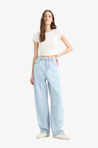 DeFacto Pantaloni largi, cu talie înaltă, cu picioare drepte, E1684AX25SM