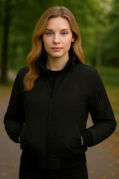 freemen Women's Black Lined Stand Collar Seasonal Water and Windproof Coat