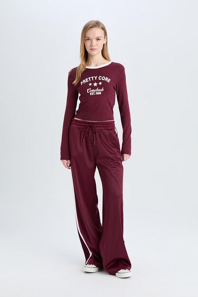 DeFacto Cool Sweatpants with Wide Leg and Pockets - Elastic Waist, Lace-Up E2667Ax24Wn