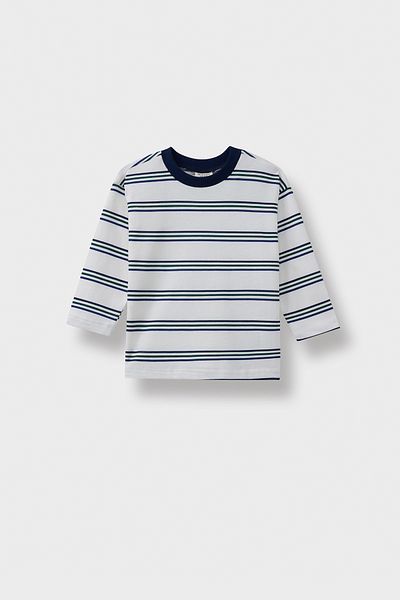DeFacto Baby Boy Crew Neck Striped Long Sleeve T-Shirt F3232A525Au