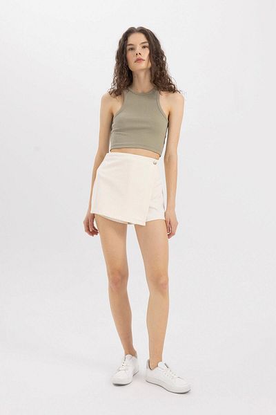 DeFacto High Waist Woven Shorts Skirt C0699Ax24Sm