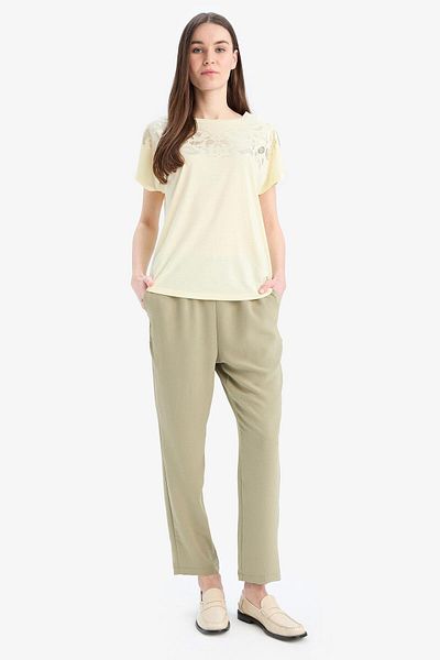 DeFacto Straight Fit Basic Straight Aerobin Trousers with Pockets E6769Ax25Sp
