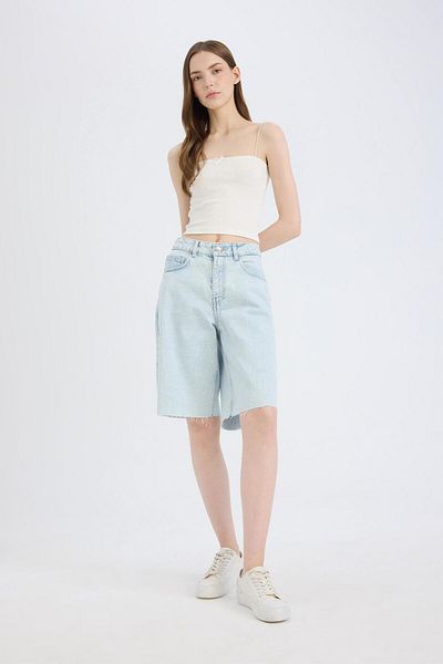 DeFacto Regular Waist Jean Bermuda Shorts E1149Ax25Sp