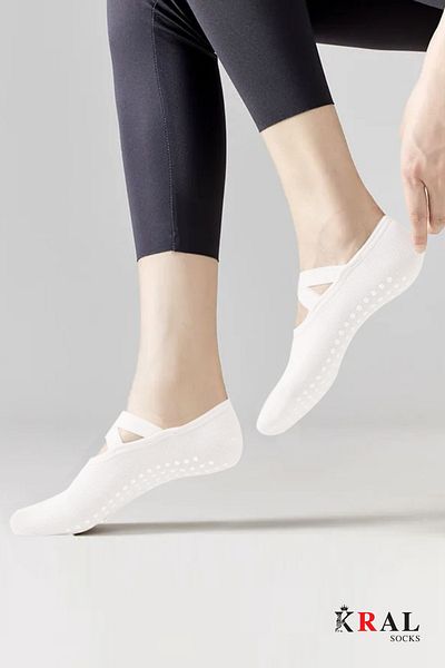KRAL SOCKS Бамбукови чорапи за пилатес - йога, ABS, нехлъзгаща се подметка Спортни чорапи за танци, балет и фитнес