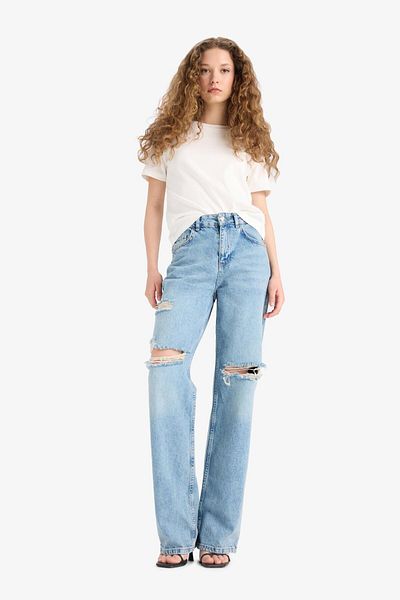 DeFacto Pantaloni Jeans de damă albaștri E8016ax/nm28