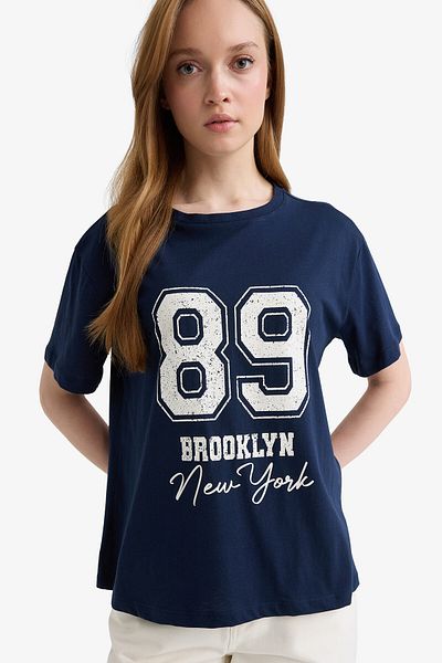 DeFacto Tricou cu mânecă scurtă imprimat cu decolteu rotund F9801AX25HS