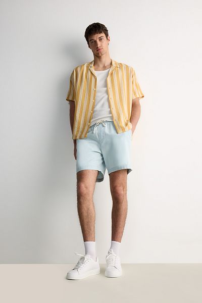 DeFacto 100% bumbac, talie elastică, blugi casual, bermude E1390AX25SM