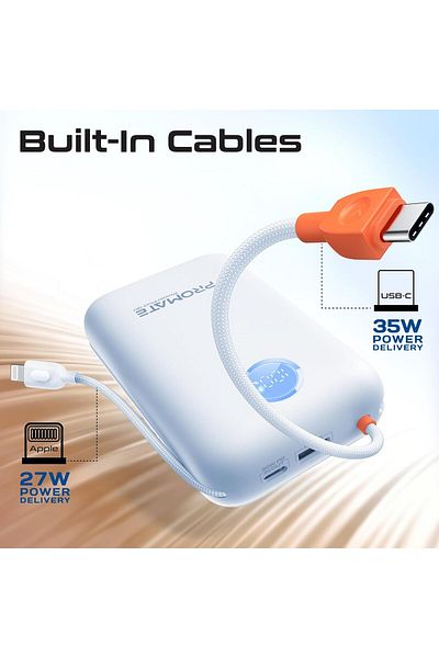 Promate 30000 mAh 4 in 1 High-Capacity Power Bank 35W