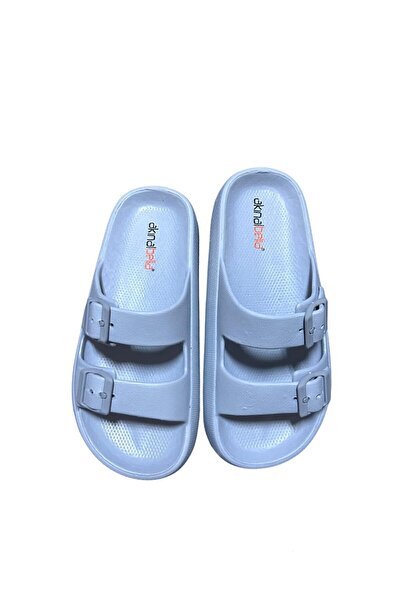 Akınal Bella EVA ÇİFT TOKALI BUZ GRİ RENK KADIN VE ÇOCUK ULTRA SOFT ÇOK YUMUŞAK AYARLANABİLİR TERLİK MODELİ