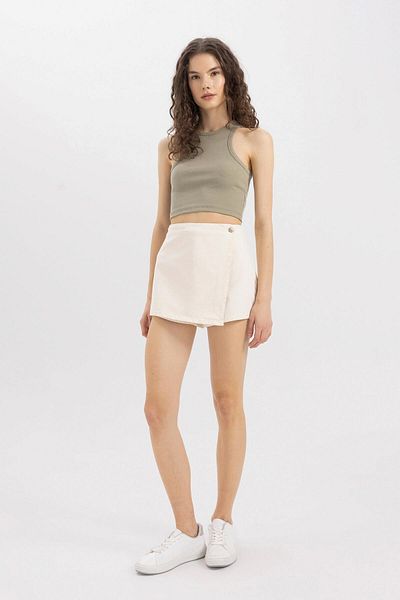 DeFacto High Waist Woven Shorts Skirt C0699Ax24Sm