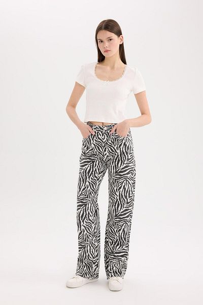 DeFacto Straight Fit Regular Waist Standard Length Gabardine Pants E4134Ax25Sp