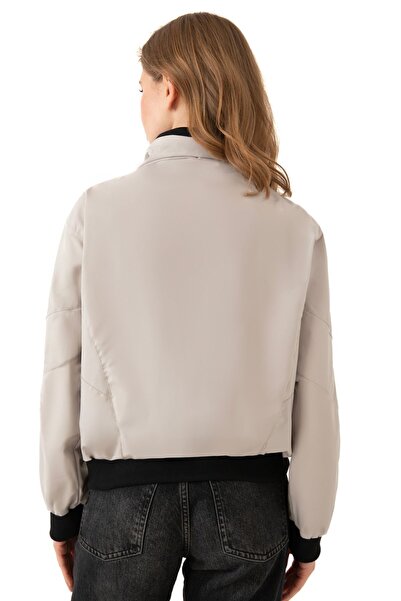 freemen Sports Women's Stone Stand Collar Water and Windproof Oversize Crop Seasonal Raincoat Windbreaker