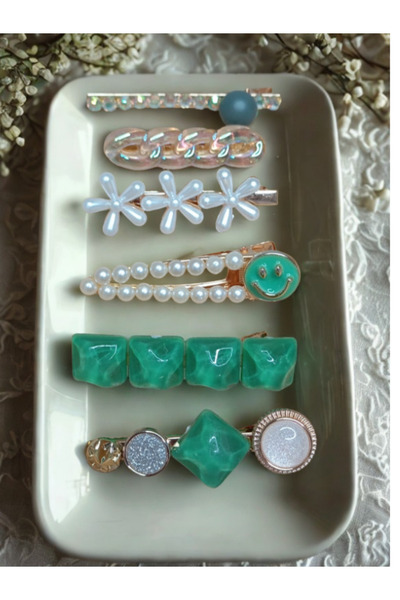 Dolce Rosa مجموعة من 1 مجموعة مكونة من 6 مشابك مرصعة بأحجار الزمرد