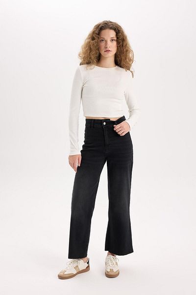 DeFacto Culotte High Waist Long Jeans Pants E2159Ax24Wn