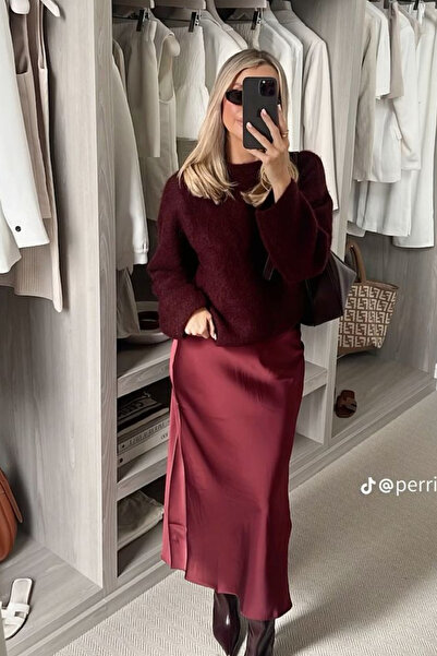 thesunfyre Жіноча стильна літня атласна спідниця довжиною міді