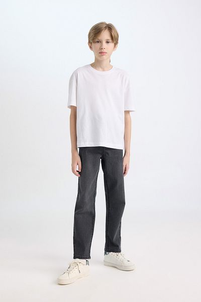 DeFacto Boy's Loose Fit Straight Leg Pocketed Jean Trousers C3698A824Wn