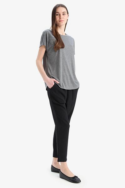 DeFacto Straight Fit Basic Straight Aerobin Trousers with Pockets E6769Ax25Sp