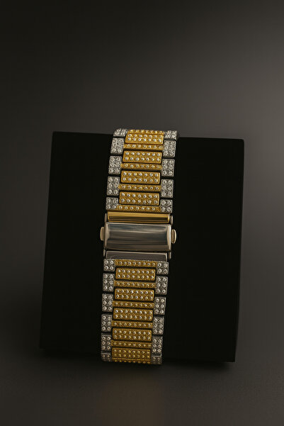 Goldpower Unisex Luxury Metal Jewelled Cord Calendar Wristwatch