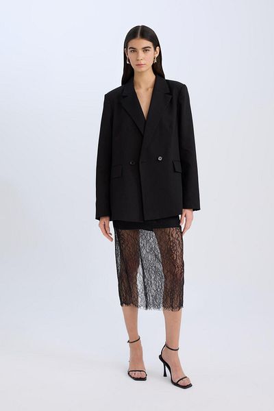 DeFacto Fusta midi din dantelă căptușită Slim Fit E0465AX24AU