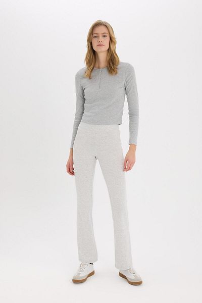 DeFacto Pantaloni elastici cu nervuri cu picior spaniol Cool Flare Fit E0628AX25SP