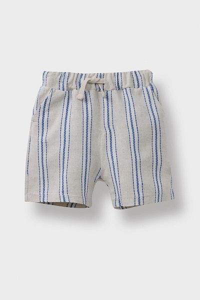 DeFacto Baby Boy 2-Piece Set Short Sleeve T-Shirt Striped Stretchy Waisted Shorts E9033A525Sm