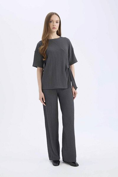 DeFacto Wrap-Around Pants Wide Leg Wide Wide Leg Stretchy Waisted C0200Ax25Sp