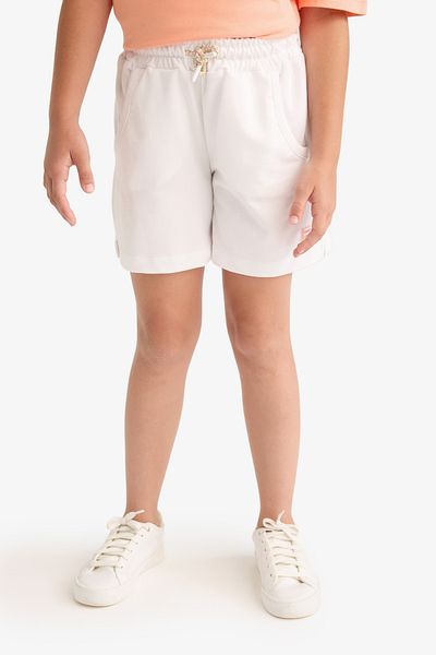 DeFacto Girl's Flexible Waisted White Shorts E6593A825Hs