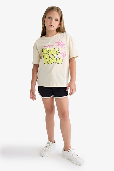 DeFacto Κοντομάνικο μπλουζάκι για κορίτσια Relax Fit Crew Neck E0389a825sm