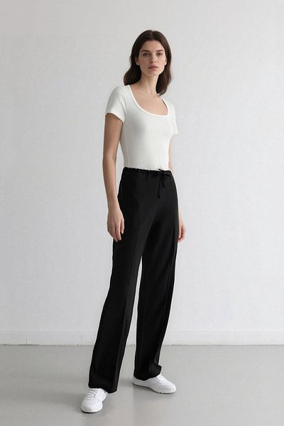 DeFacto Wide Leg - Regular Waist Collared Wide Leg Trousers E2470Ax24Wn