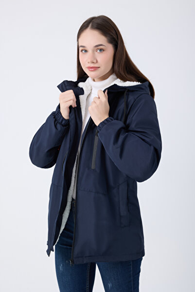 freemen Спортивний жіночий темно-синій куртка з капюшоном, водонепроникна та вітрозахисна
