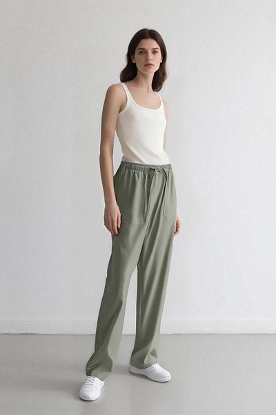 DeFacto Straight Fit Double Pocket High Waist Straight Leg Modal Fabric Pants E5962Ax25Sp