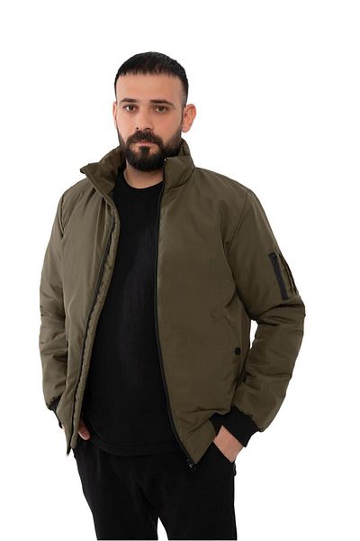 freemen Ανδρικό γιακά με επένδυση χακί με εποχιακή τσέπη, αδιάβροχο και αντιανεμικό παλτό