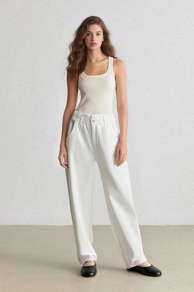 DeFacto Paperbag Waist Elastic Ankle Length Jean Trousers E8001Ax25Sm
