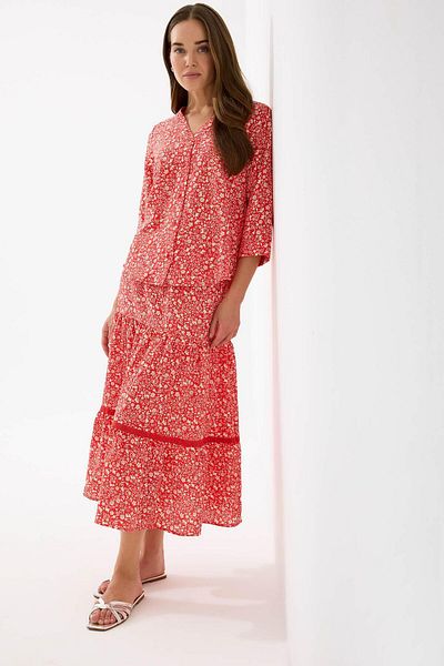 DeFacto Fusta midi cu talie elastică cu model floral cu croiala normală E5958ax25sp