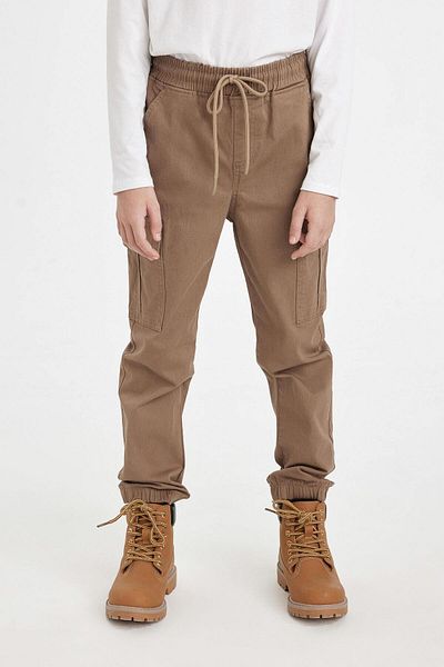 DeFacto Παντελόνι Jogger Gabardine για αγόρια - Cargo Pocket, μέση με κορδόνια και ελαστικά πόδια A9393a824au