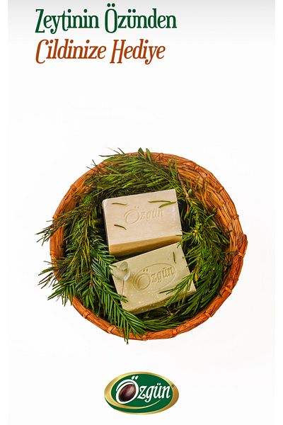 ÖZGÜN ZEYTİN & ZEYTİNYAĞI Original Ayvalık Olive Oil Soap 1 Kg (4 Pieces X 250 Gr)