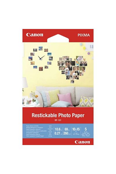 Canon Pixma Rp-101 Reusable Self-Adhesive Photo Paper 10x15 Cm 5 Sheets Restickable Photo Paper