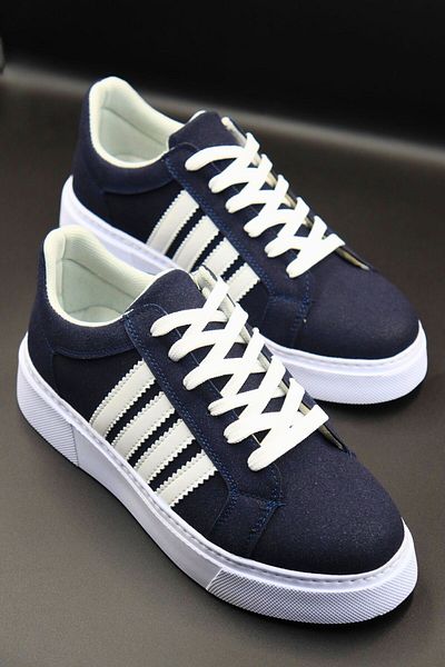 MY GROSS SHOES Pantofi sport pentru bărbați, de zi cu zi, albastru bleumarin, piele de căprioară, ușoare, cusute flexibile, cu talpă din polietilenă