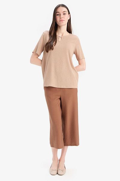 DeFacto Ευέλικτη μέση Basic Plain Pocket Capri E4390ax25sm