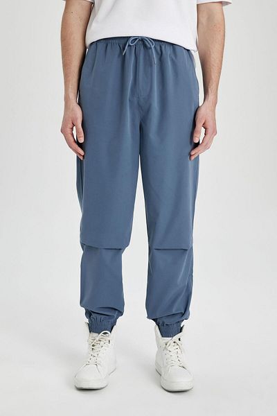 DeFacto Kalhoty Gabardine Jogger – Regular Fit, šněrovací pas, elastická noha v kapse B7493Ax24Sp