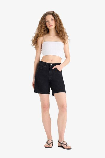 DeFacto High Waist Jean Bermuda Shorts E4702Ax25Sm